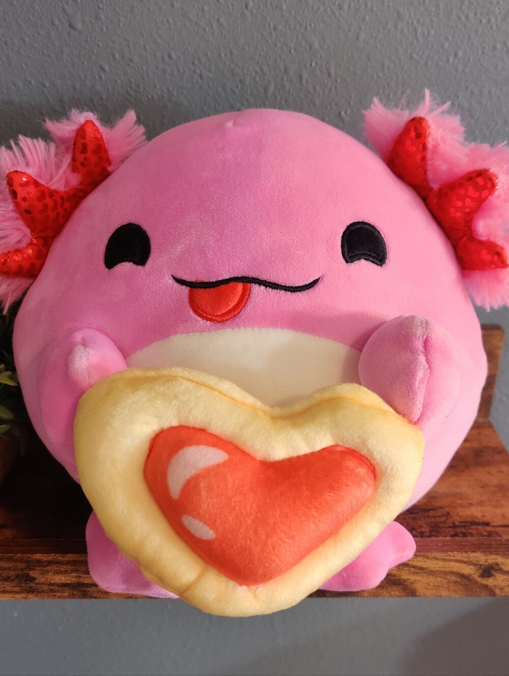 Snackles Darcy Axolotl Valintine's Day Plush Heart Cookie Red Pink Stuffed Toy